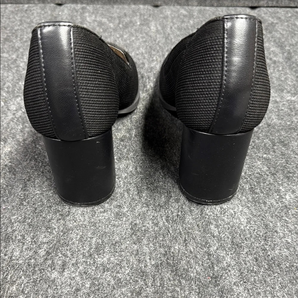 Adrienne Vittadini Black Heels Minimalist Slip-On Design - Picture 4 of 7